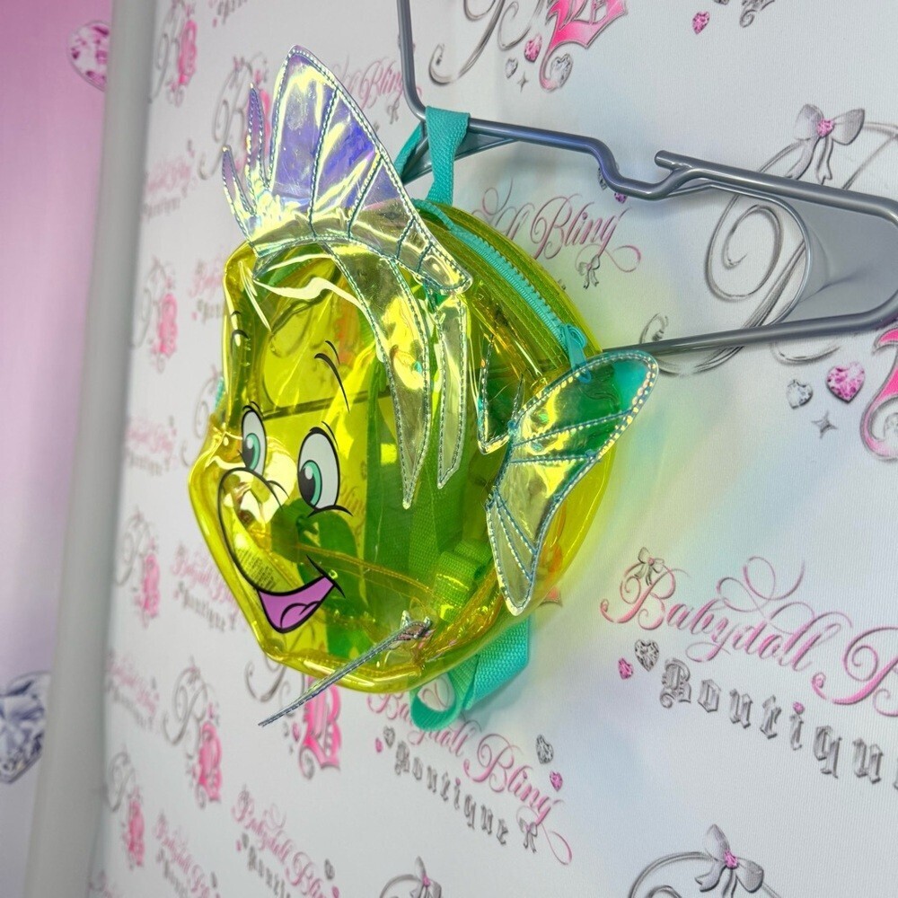 Disney backpack little mermaid flounder fish Yellow and Blue Fish Backpack - Picture 3 of 8